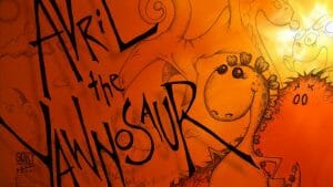 Study Project Avril the Yawnosaur promo art for short film featuring cartoon dreams