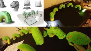 Personal Project Deskosaur custom designed, 3D printed, painted Loch Ness monster desk organiser