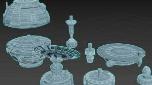 Game Supplement 3D modelled space station components to enhance Star Wars X-Wing