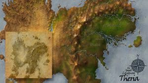 RPG Illustration Theria - 2D map of fantasy world design and photoshop creation