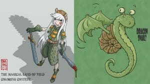 Game Supplements: Colouring of Yeld art plus a fun Dragon Snail concept for light hearted RPG